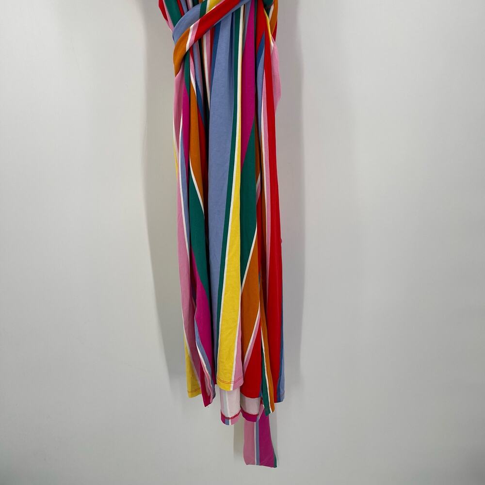 ELOQUII Dress Size 26 Stripe Curvy Plus Wrap Super Stretchy Candy Rainbow NWT - Picture 11 of 14